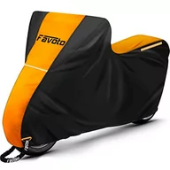 Akcesoria motocyklowe - Favoto Pokrowiec na motocykl Outdoor Indoor Pokrowiec na motocykl Zimowy pokrowiec przeciwdeszczowy Ochrona przed śniegiem Pyłoszczelny z dziurką od klucza Odblaskowe paski Pomarańczowy Czarny XXL 245x105x125cm - miniaturka - grafika 1