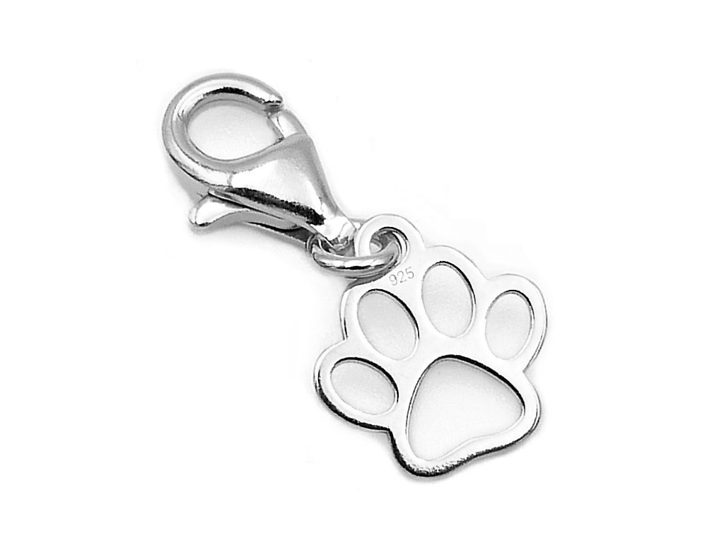 Srebrny charms zawieszka do bransoletki łapka łapa