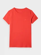 Koszulki sportowe damskie - Damski t-shirt basic 4F 4FWMM00TTSHF2255 - czerwony - miniaturka - grafika 1