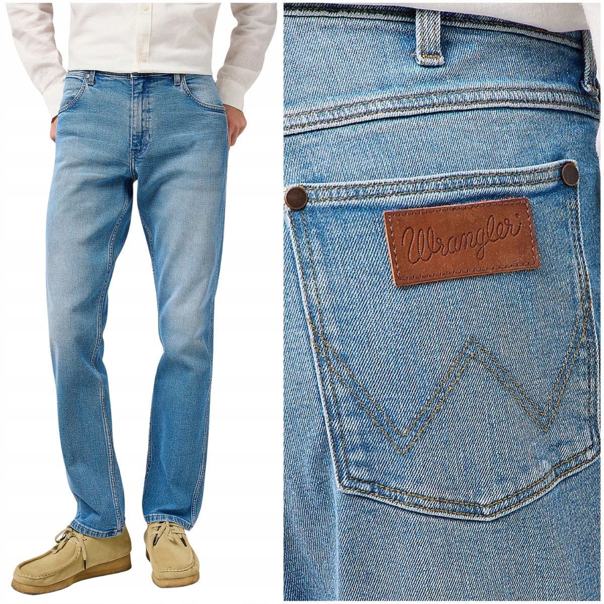 Wrangler GREENSBORO Cowboy Haze DżINS proste spodnie jeansowe W33 L32
