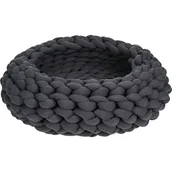 Legowiska dla kotów - AniOne Kosz pleciony Cuddly ciemnoszary XS - miniaturka - grafika 1