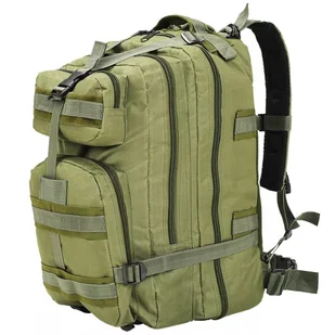 vidaXL Plecak w stylu wojskowym, 50 L, oliwkowy zielony vidaXL - Plecaki - miniaturka - grafika 8