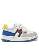 Buty dla chłopców - Tommy Hilfiger Sneakersy Flag Low Cut Velcro Sneaker T1X9-33844-1269 M Biały - miniaturka - grafika 1
