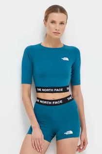 Koszulki sportowe damskie - The North Face t-shirt treningowy kolor turkusowy - grafika 1