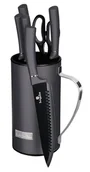 Noże - Grafitowy zestaw stalowych noży ze stojakiem K3-M64 - miniaturka - grafika 1