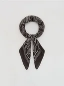 Czapki damskie - Reserved - Wzorzysta apaszka - ciemnobrązowy - miniaturka - grafika 1