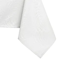 Obrusy i serwetki - Obrus Gaia Biały Tłoczony Roślinny 140x280 owal AmeliaHome - TCLOTH/AH/GAIA/HMD/WHITE/O140X280 - miniaturka - grafika 1