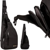 Nerki - WINGS Plecak crossbody MINI nerka sling bag TORBA na ramię POJEMNA czarna - miniaturka - grafika 1