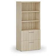 Szafy biurowe - Szafa z szufladami na teczki zawieszkowe PRIMO WOOD, 1781 x 800 x 420 mm, dąb naturalny - miniaturka - grafika 1