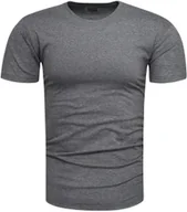 Koszulki męskie - Koszulka męska t-shirt gładki grafitowy Recea - miniaturka - grafika 1