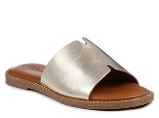 Klapki damskie złote skórzane Tamaris 27135-42 -36 - Klapki i japonki damskie - miniaturka - grafika 1