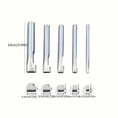 Rękodzieło - TEMU Zestaw 5 sztuk owalnych dziurkaczy do skóry - stal nierdzewna, 1.5-9mm, odpowiedni dla DIY torebek, butów, pasków - Idealny wybór do ciężkiego - miniaturka - grafika 1