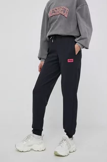 Spodnie damskie - Fila spodnie dresowe damskie kolor czarny z nadrukiem - grafika 1