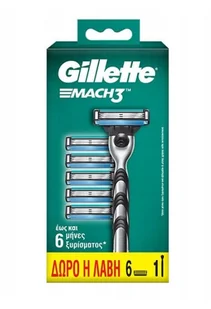 Gillette Mach3, Maszynka do Golenia, 1rączka + 6szt. wkładów - Maszynki do golenia i wkłady - miniaturka - grafika 1