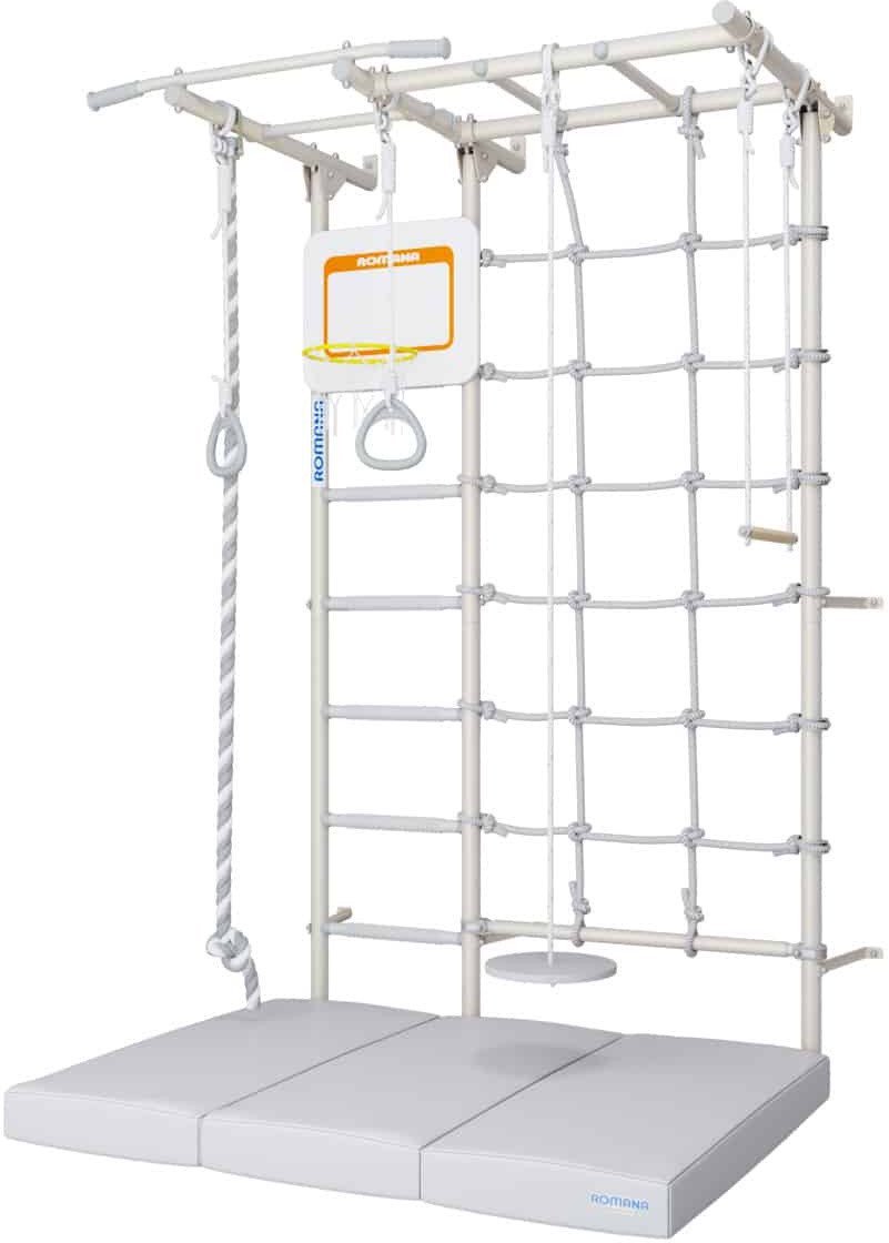 MAŁPISZON Drabinka gimnastyczna Next-5 Max 220 cm z talerz-huśtawką i materacem CE