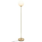 Lampy stojące - Atmosphera Lampa stojąca z okrągłym kloszem metalowa kolor złoty 134 cm 167522 - miniaturka - grafika 1