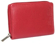 Portfele - Portfel Skórzany Bułeczka Mini Money Maker Skóra Licowa CZERWONY Suwak RFID 514B 11 x 8 x 2,5 [cm] - miniaturka - grafika 1