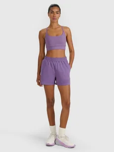 Damskie spodenki treningowe 4F 4FWAW25TFSHF1038 - fioletowe - Spodnie sportowe damskie - miniaturka - grafika 1