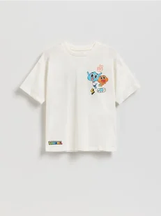 Reserved - T-shirt Niesamowity Świat Gumballa - złamana biel - Koszulki dla chłopców - miniaturka - grafika 1