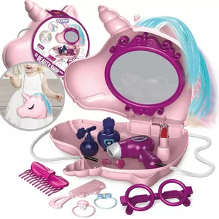 WOOPIE Toaletka dla Dziewczynki 2w1 Salon Piękności w Torebce Jednorożec - Zabawy w naśladowanie dorosłych - miniaturka - grafika 1