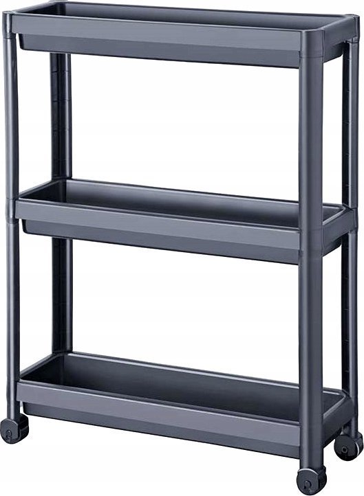 Regał wąski na kółkach 3 poziomowy Decobella antracyt dł 54 szer.18 x wys. 71
