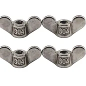 Śruby i nakrętki - Opakowanie 4 nakrętek skrzydełkowych M12 ze stali nierdzewnej 304 z ręcznie skręcanymi łącznikami motylkowymi. - miniaturka - grafika 1