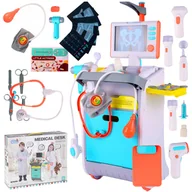 Zabawy w naśladowanie dorosłych - ZESTAW MAŁY DOKTOR LEKARZ WÓZEK LEKARSKI RENTGEN Z550 - miniaturka - grafika 1