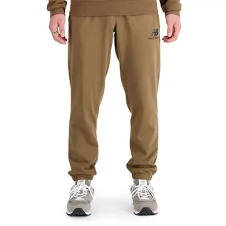 Spodnie sportowe męskie - Spodnie New Balance MP31539DHE - brązowe - grafika 1