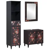 Meble łazienkowe - Zestaw Szafek Łazienkowych z szufladą 3 pcs Drewno z mango - miniaturka - grafika 1