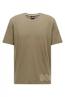 Koszulki męskie - BOSS Koszulka męska Identity RN Crew Neck z krótkim rękawem, koszulka do spania, piżama, -381 zielony, L - miniaturka - grafika 1