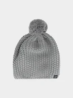 Czapki damskie - Czapka zimowa z pomponem męska 4F 4FWAW24ACAPM461-25S Szary L - miniaturka - grafika 1