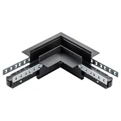 Oprawy, klosze i abażury - Łącznik L M-Line czarny poziomy podtynkowy 1F DPM - miniaturka - grafika 1