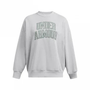 Damska bluza dresowa nierozpinana bez kaptura Under Armour UA Icon Hwt Terry Os Crew - szara - Bluzy damskie - miniaturka - grafika 1