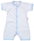 Pajacyki dla niemowląt - PAJAC KRÓTKI rękaw rampers PASKI NIEBIESKIE 62 KLEKLE - miniaturka - grafika 1