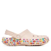 Buty dla dziewczynek - Klapki Crocs Classic Beaded Band 211614 Beżowy - miniaturka - grafika 1