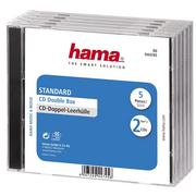 Pudełka i akcesoria na płyty CD - Hama Opakowanie na cd/dvd Pudełka na płyty CD-BOX 5 szt podwójne (Pudełka na płyty CD-BOX 5 szt. podwójne) - miniaturka - grafika 1