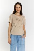 Koszulki i topy damskie - T-shirt z dżetowym wzorem - Monnari - miniaturka - grafika 1
