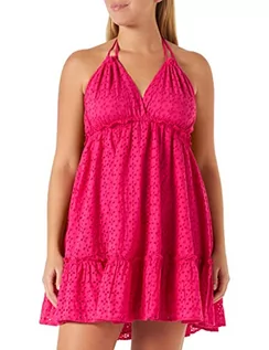Sukienki - IZIA Damska letnia sukienka z dziurkowanym haftem, różowa, L, Rosa, L - grafika 1