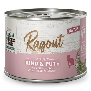 Wildes Land Cat Ragout Rind Pute - wołowina z indykiem 180 g - karma dla zwierząt - Mokra karma dla kotów - miniaturka - grafika 1