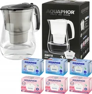 Dzbanki filtrujące - Dzbanek filtrujący Aquaphor Onyx 4,2 czarny z filtrami 3 zwykłe 3 magnezowe - miniaturka - grafika 1