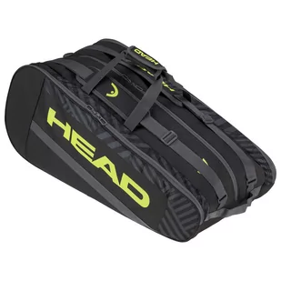 Torba tenisowa Head Base Racquet Bag L x 9 black/yellow - Tenis ziemny - miniaturka - grafika 1
