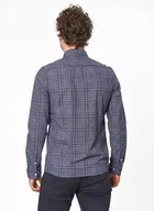 Koszule męskie - LEE SLIM BUTTON DOWN MĘSKA KOSZULA MATERIAŁOWA W KRATĘ NIGHT SKY L66XZHSJ 112116835 - Lee - miniaturka - grafika 1