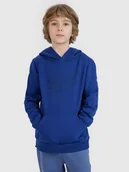 Bluzy dla chłopców - 4F Bluza dresowa nierozpinana z kapturem chłopięca - niebieska 122 (6-7 lat) - miniaturka - grafika 1