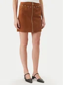 Spódnice - Morgan Spódnica z imitacji skóry 261-JCLAM Brązowy Regular Fit - miniaturka - grafika 1