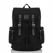 Plecaki - Plecak Męski Retro Czarny Paolo Peruzzi T-19-BL - miniaturka - grafika 1