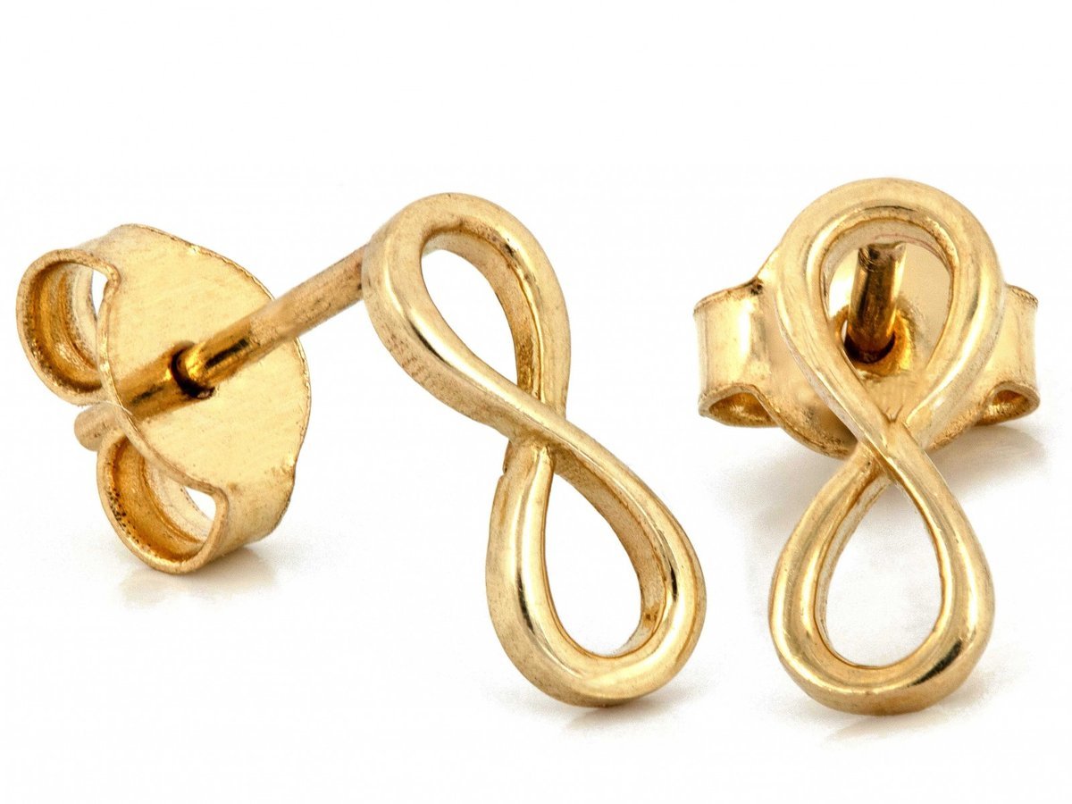 Kolczyki złote 585 nieskończoność na sztyfcie 1.14g