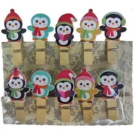 Ozdoby bożonarodzeniowe - Titanum Klamerki drewniane pingwiny mix 10szt - Titanum - miniaturka - grafika 1