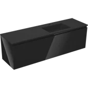 Szafki łazienkowe - Mexen Orio szafka łazienkowa 160 cm z umywalką Otis prawą, 1S, 1D, czarna połysk/czarna mat - 91A13-16047-3-BBFF70-W18P71 - miniaturka - grafika 1