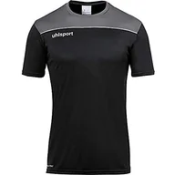 Koszulki sportowe męskie - uhlsport OFFENSE 23 POLY SHIRT strój piłkarski, czarno-antracyt/żel limonkowy, S - miniaturka - grafika 1