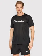 Koszulki sportowe męskie - Champion Koszulka techniczna 217090 Czarny Athletic Fit - miniaturka - grafika 1